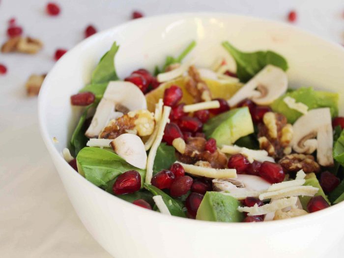 Pomegranate orange and spinach salad
